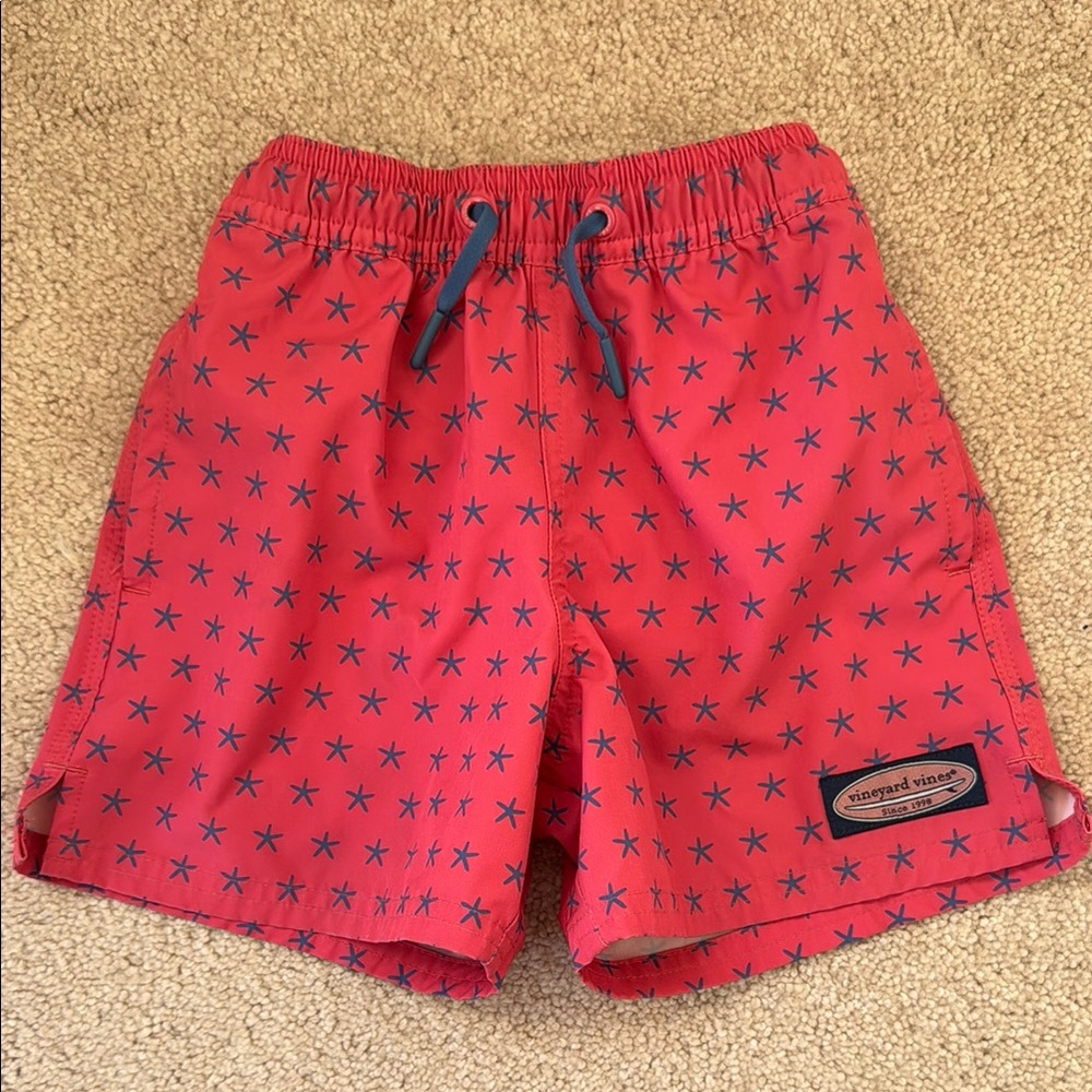 Vineyard Vines Red and Blue Kids Swim Trunks